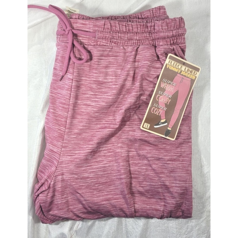 ShoSho Women's Buttery Soft Fleece Lined Yummy Joggers - Merle Pink - Size 1X